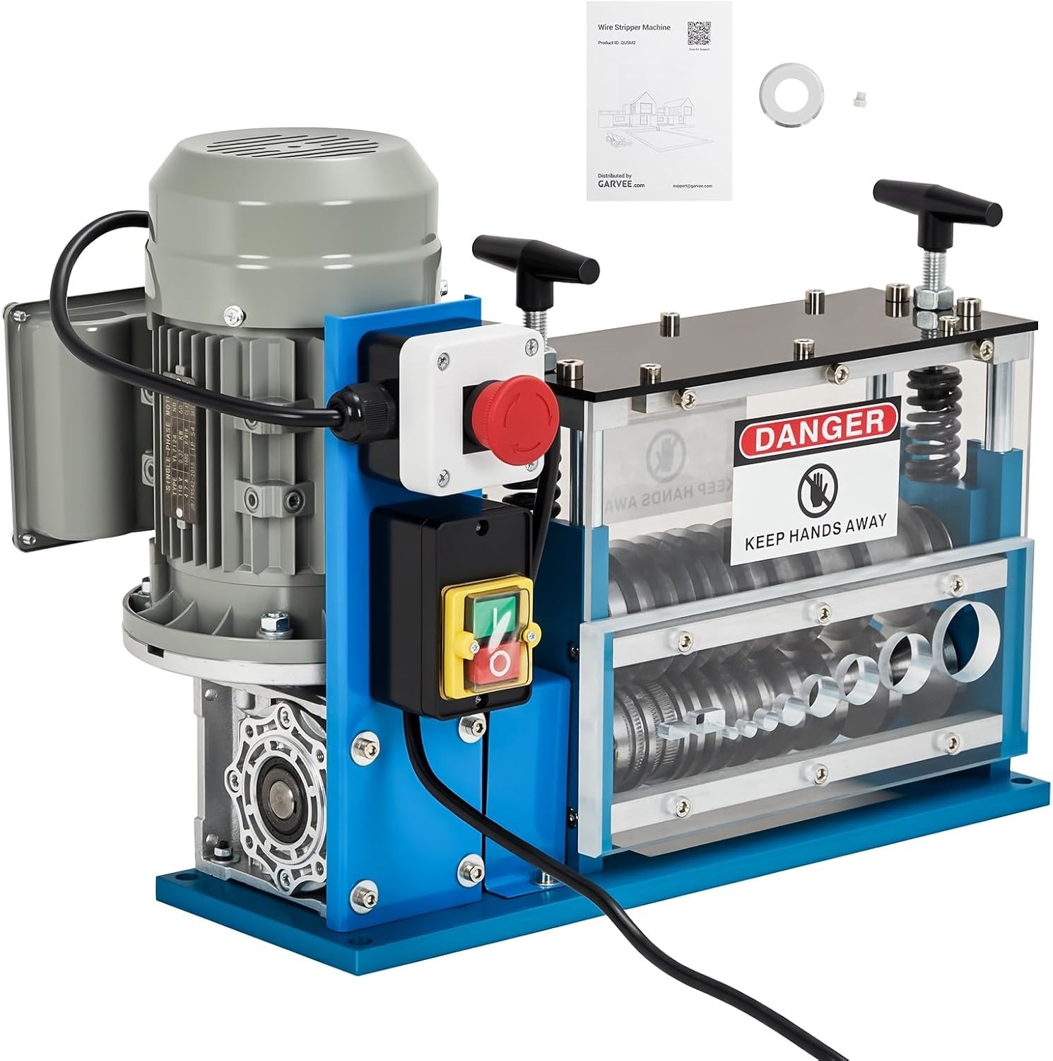 Electric Wire Stripper Machine 0.06-1in, 1-Channel Automatic Scrap Wire Stripper