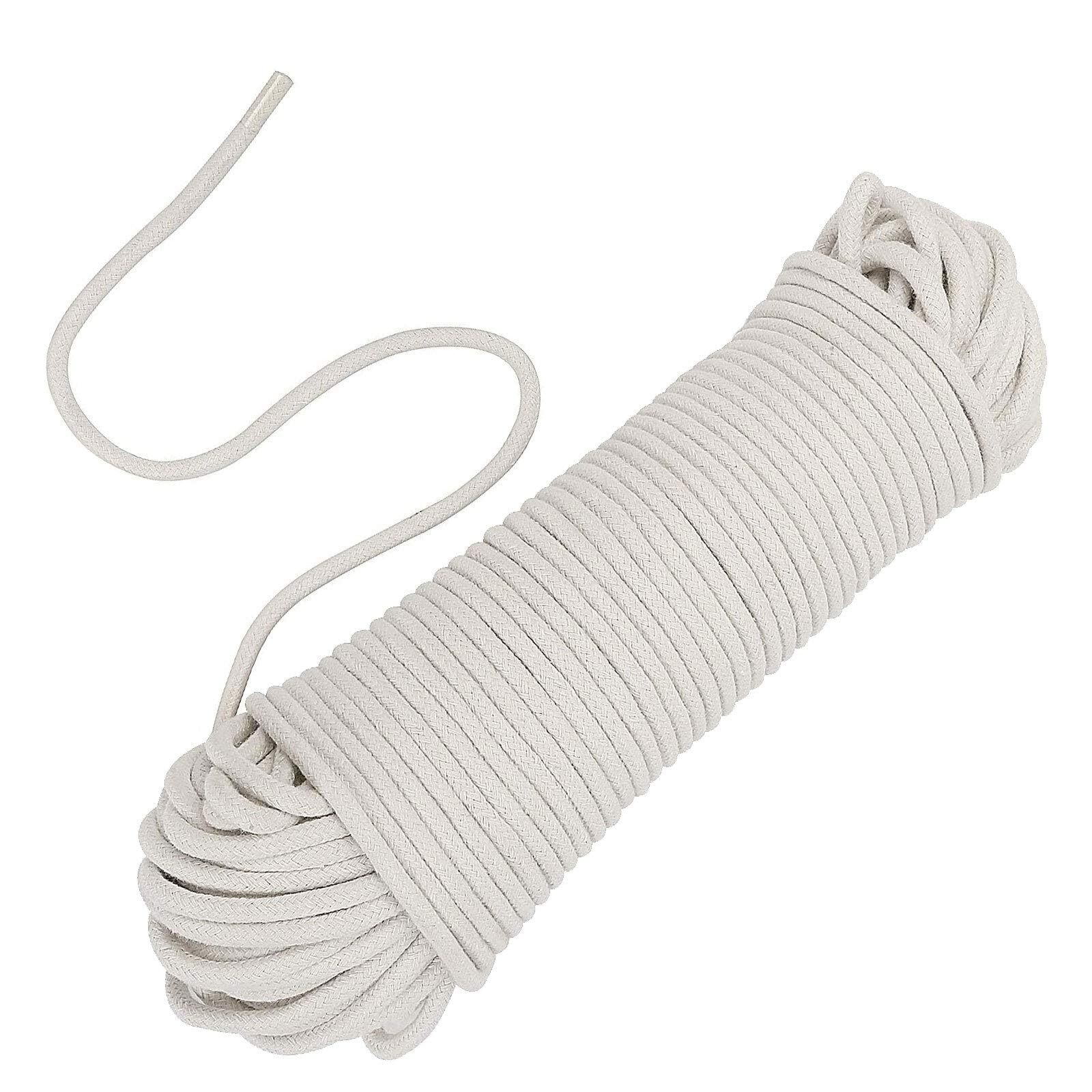 Cotton Rope 328 Feet White Natural Clothesline Strong Laundry Line DIY Crafts...