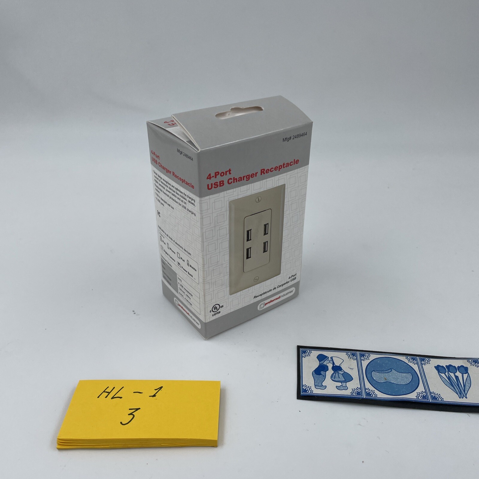 1 Preferred Industries 4 Port USB Charger Receptacle Wall Plate Electric Outlet