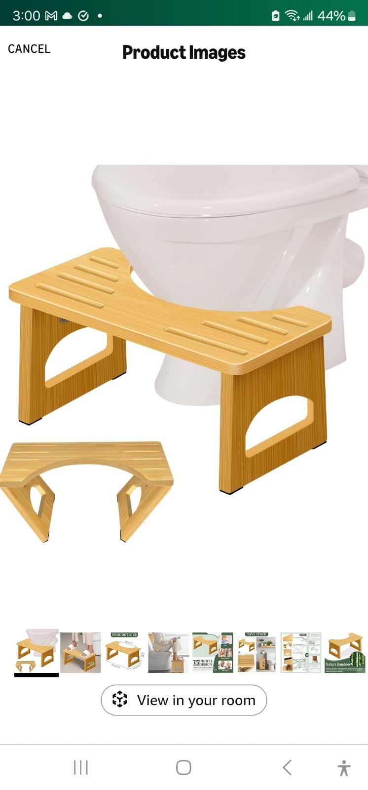 JACNITAD Toilet Stool 7.5 Inch Poop Stool For Bathroom Bamboo Squatting Stool