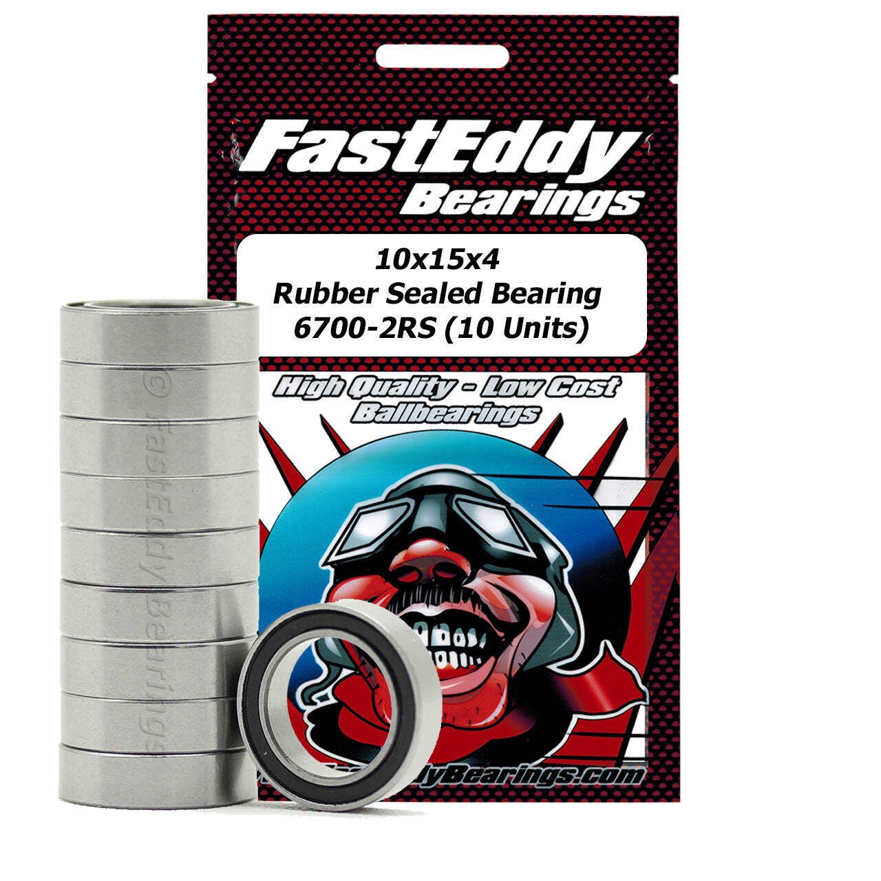 10x15x4 Rubber Sealed Bearing 6700-2RS 10 Units