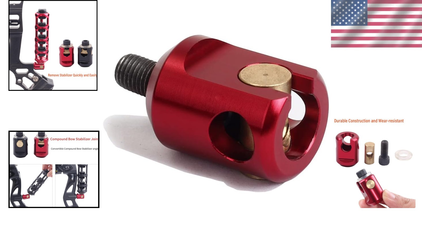 Adjustable Archery Stabilizer with Shock Absorber & Quick Disconnect