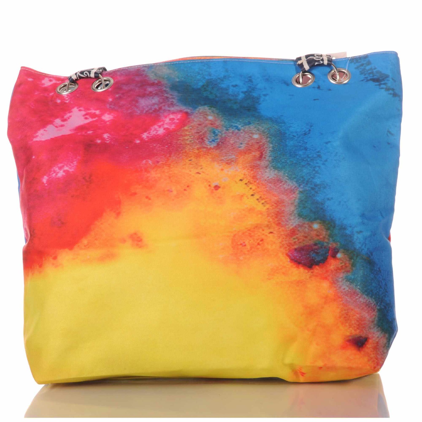 Women's beach bag with zipper, batik, colorful, for vacation and leisure, 30725