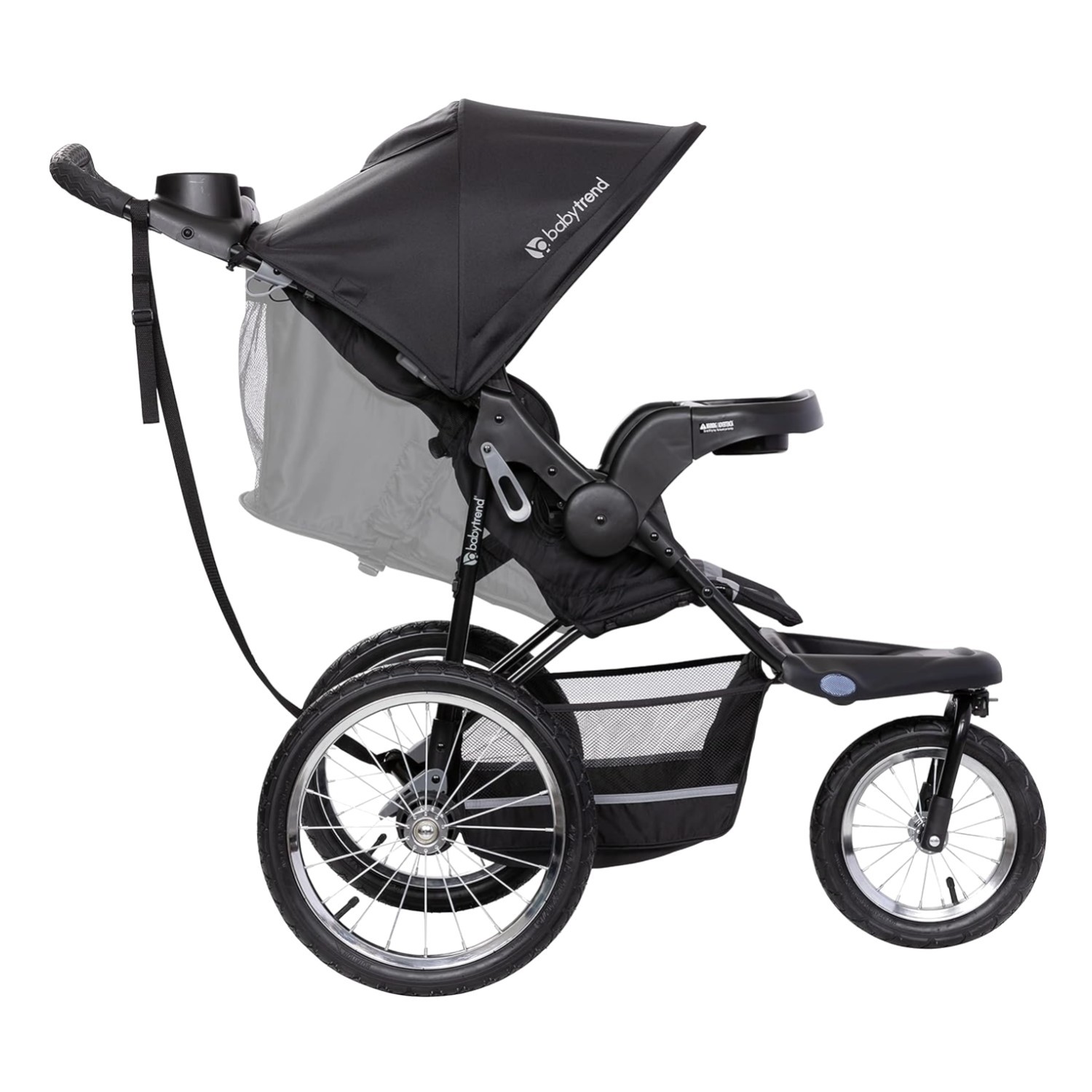Adjustable Canopy Jogging Stroller with Footrest Reflectors~-