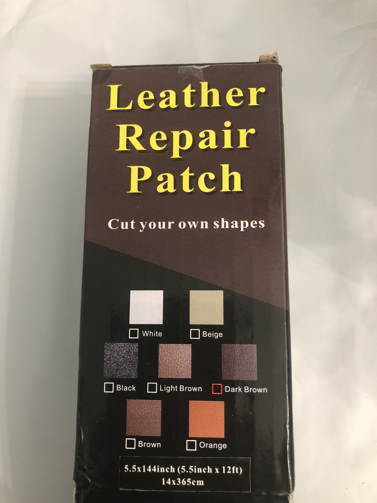 Leather Repair Patch Tape (5.5inch x12ft) Craft PU Tape Cut Your Own Shapes-dark