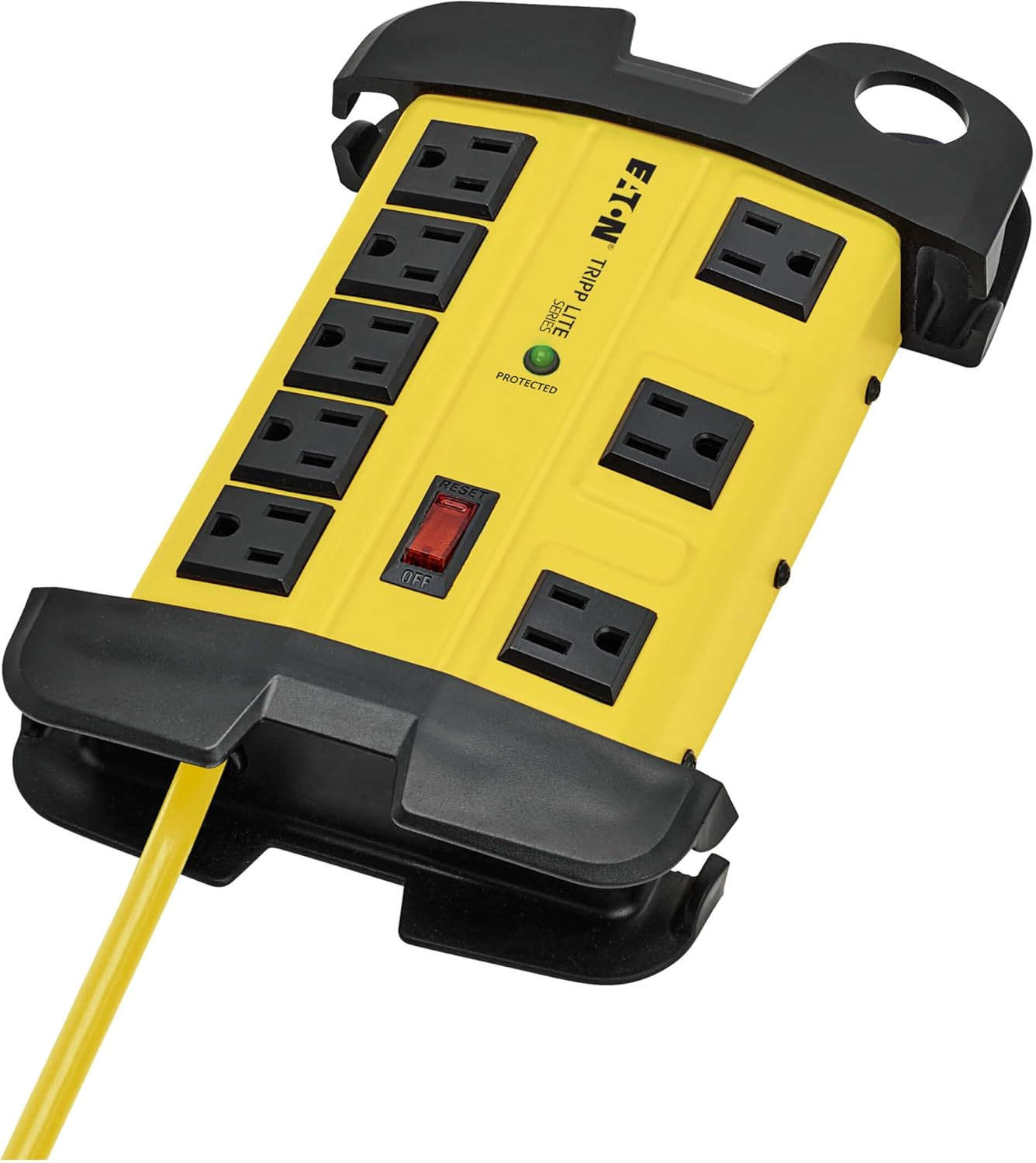 Eaton TLM812SA 8-Outlet Surge Protector Power Strip with 12ft Cord, Yellow Metal