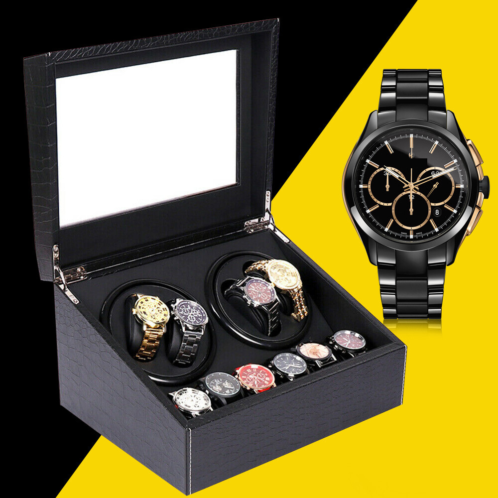 4+6 Automatic Rotation Watch Winders Display Box Storage Case Organizer Silent