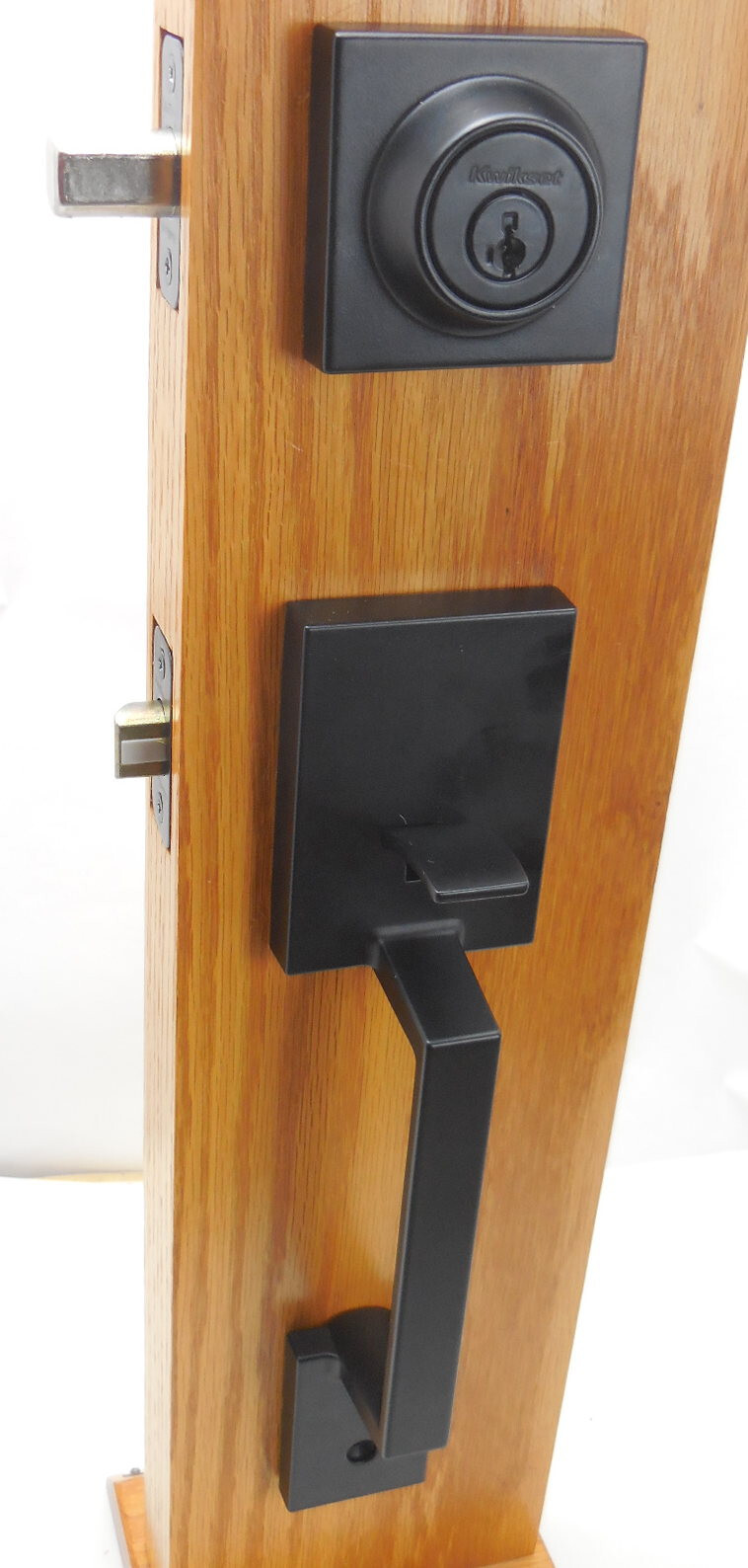 Kwikset Amador Handleset with Hollis Lever Matte Black 687AMDXHSL514 #83b