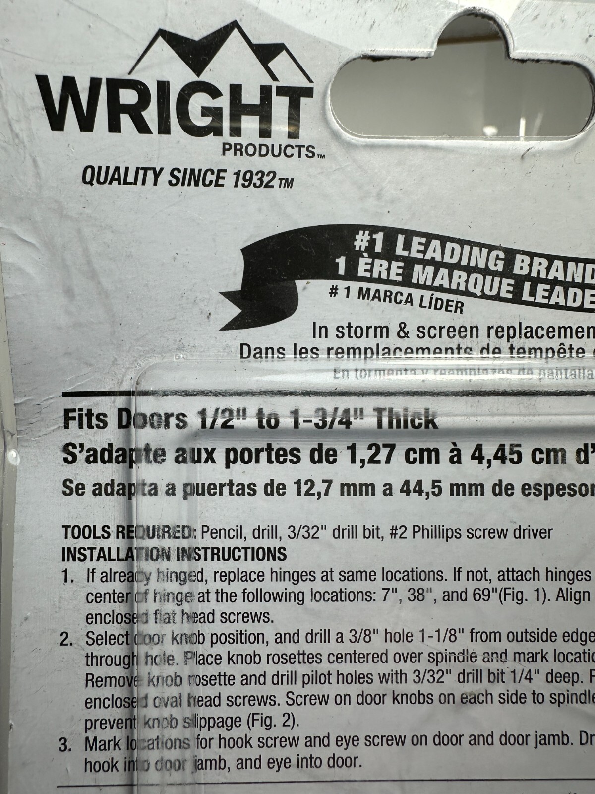 Wright V321SN Wood Vinyl Screen Door Kit