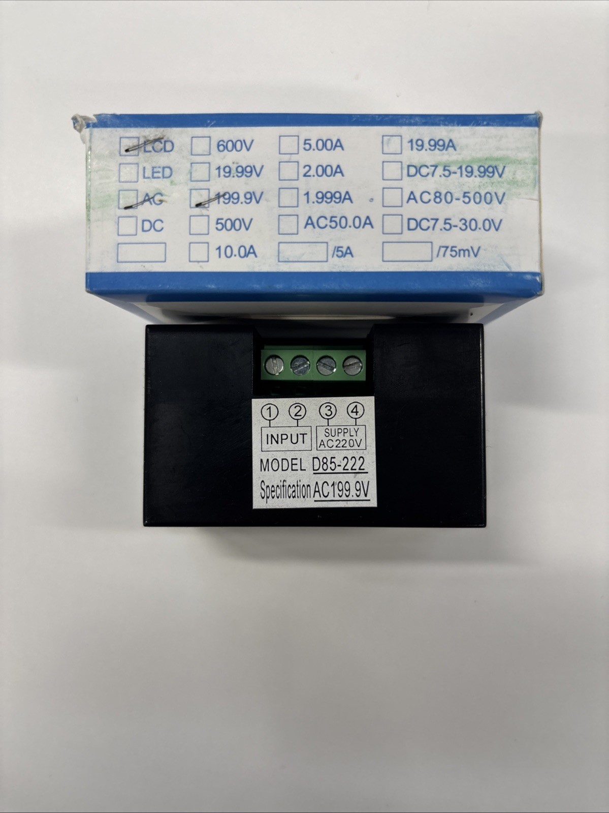 D85 DIGITAL METER D85-222 AC199.9V