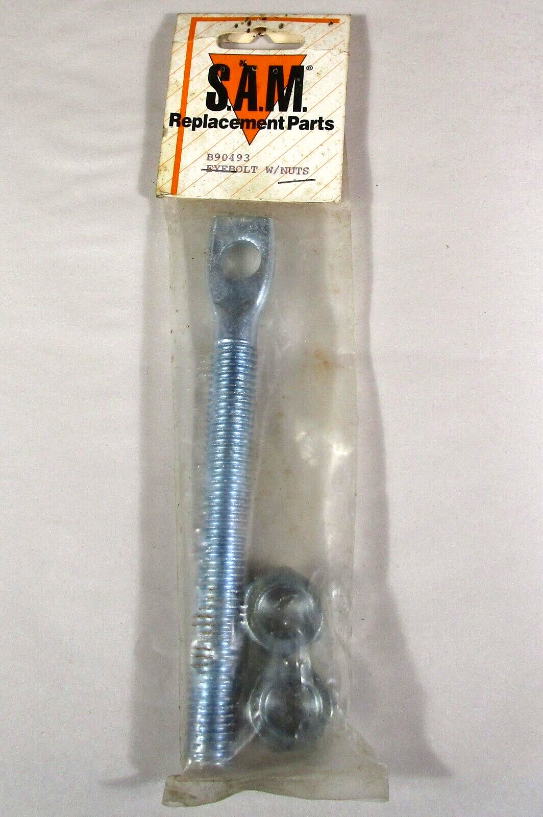 S.A.M. SNOW PLOW TRIP SPRING EYEBOLT w/2 NUTS B90493 90493 6.75" New Old Stock