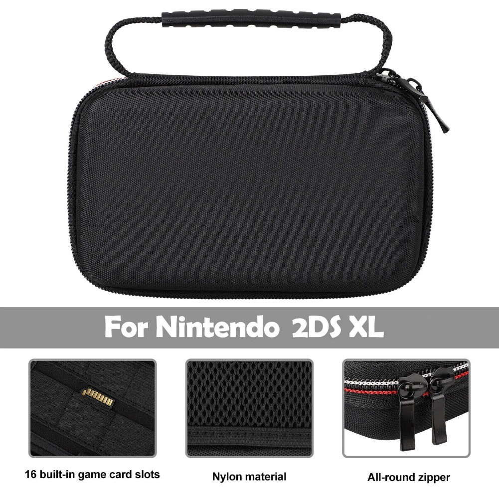 Large Carry Travel Case 16 Game Card Holder Storage Bag For Nintendo 2DS XL /LL