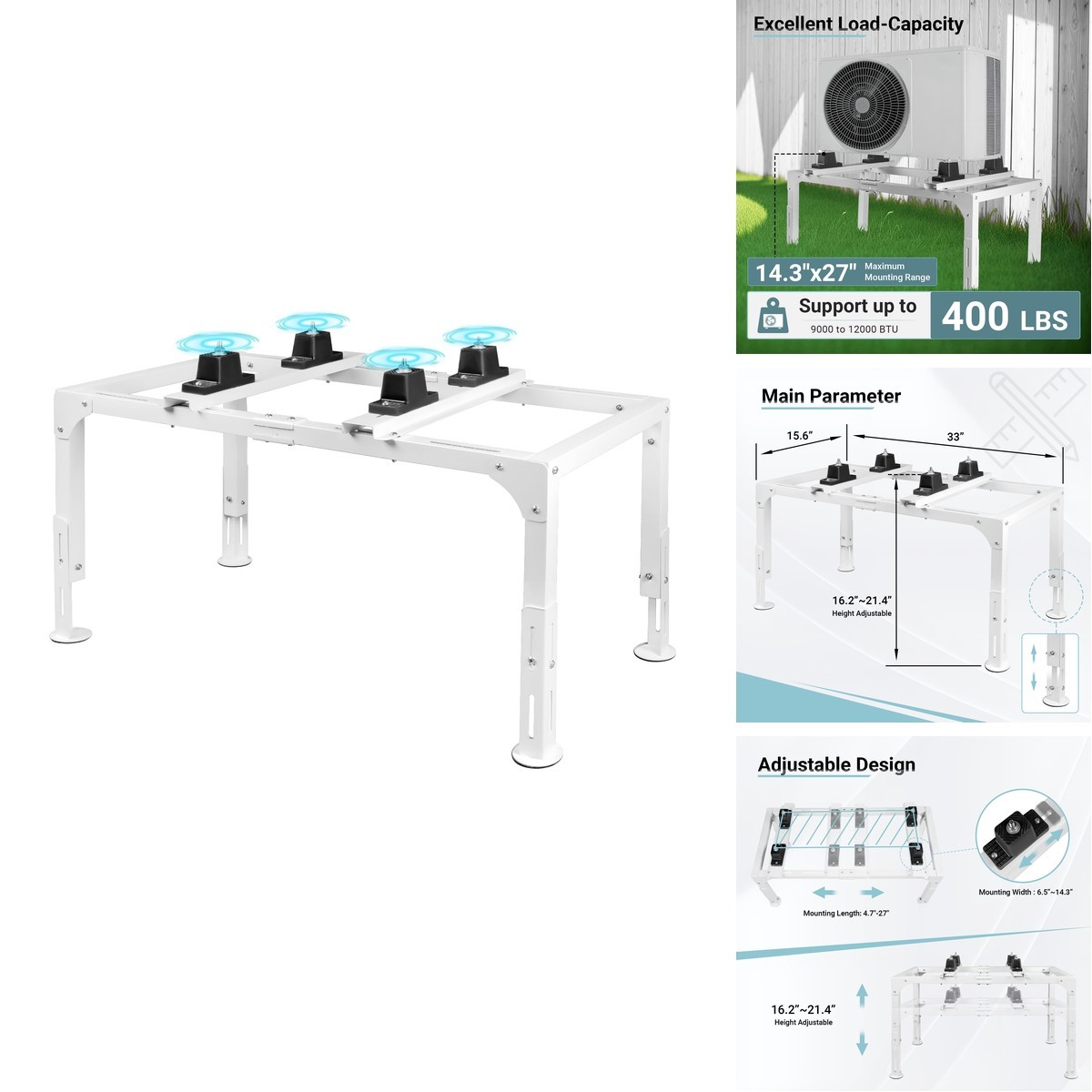 Eastrexon Mini Split Ground Stand 9000-12000BTU 400LBS Heavy Duty