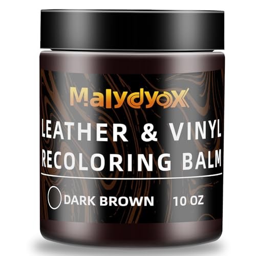 10 oz Leather Color Restorer Conditioner, Leather Recoloring Balm Dark Brown