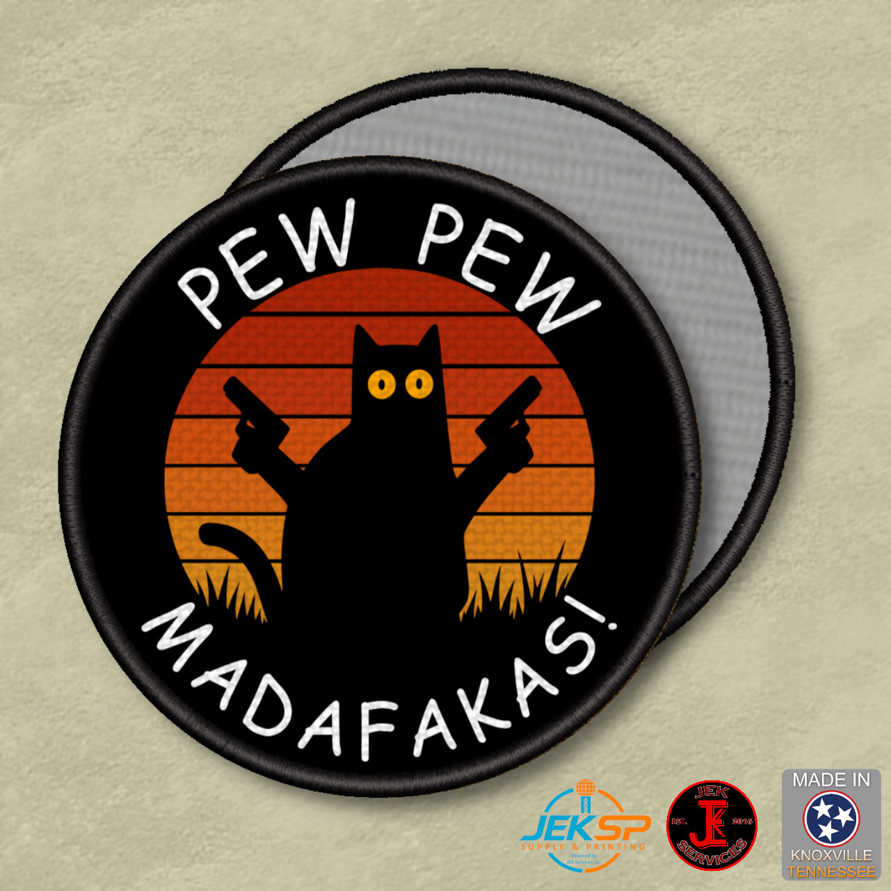 Pew Pew Madafakas Funny Meme Printed Morale Patch, 3" | VELCRO® Brand Fastener
