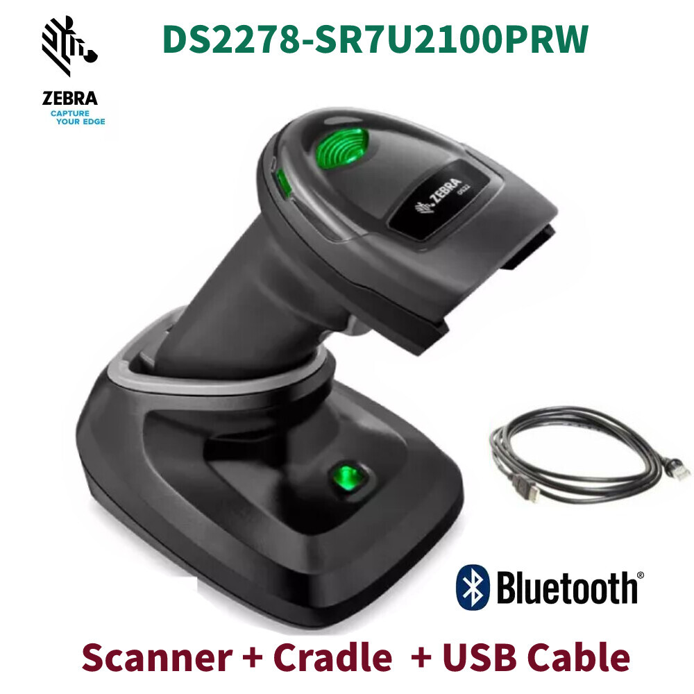 Zebra DS2278-SR7U2100PRW Cordless Bluetooth Area Imager 1D/2D Barcode Scanner US