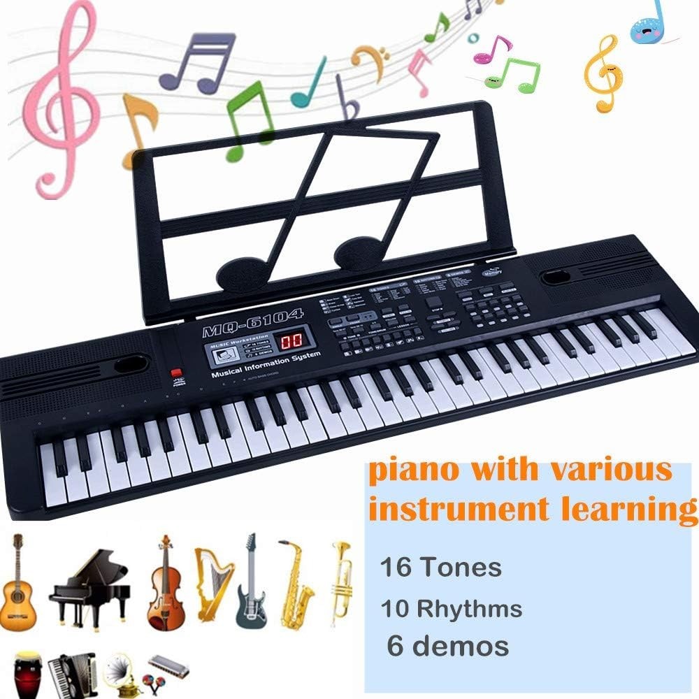 Compact 61-Key Electronic Piano with Multi-Function Features for Beginners