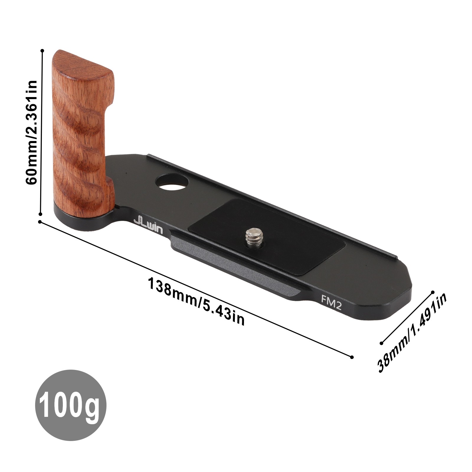 Wooden Vertical Handle Grip Quick Release L Bracket For Nikon FM2 Camera Black