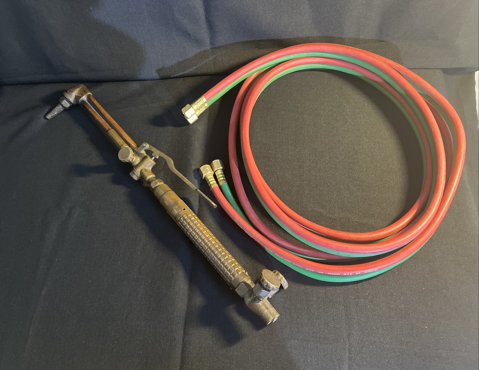 Vintage Airco 9803 Solid Brass 20” Cutting Welding Torch with Gas Lines 12’