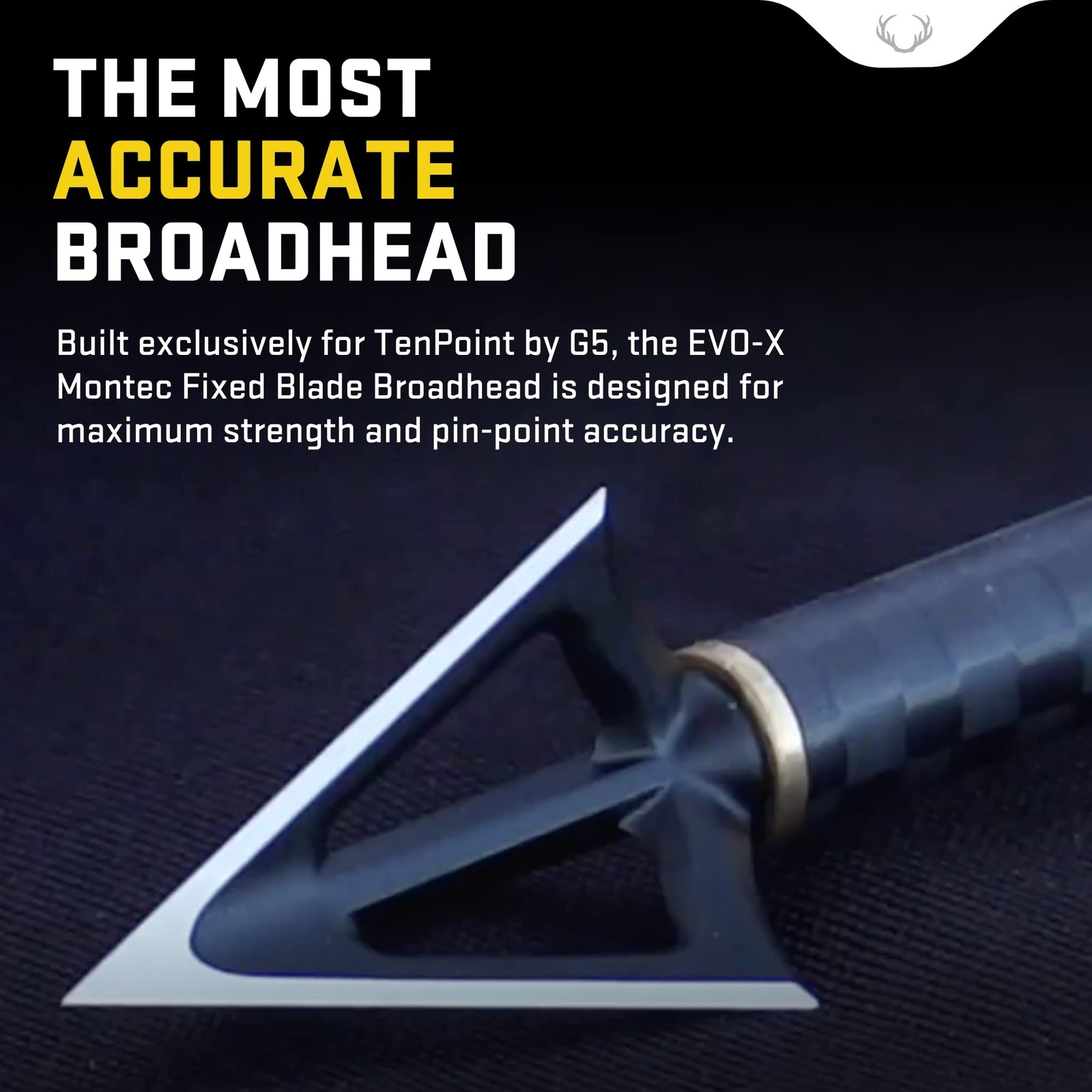 TenPoint EVO-X Montec Fixed Blade Broadhead 3-Pack 100-Grain Three-Blade Design