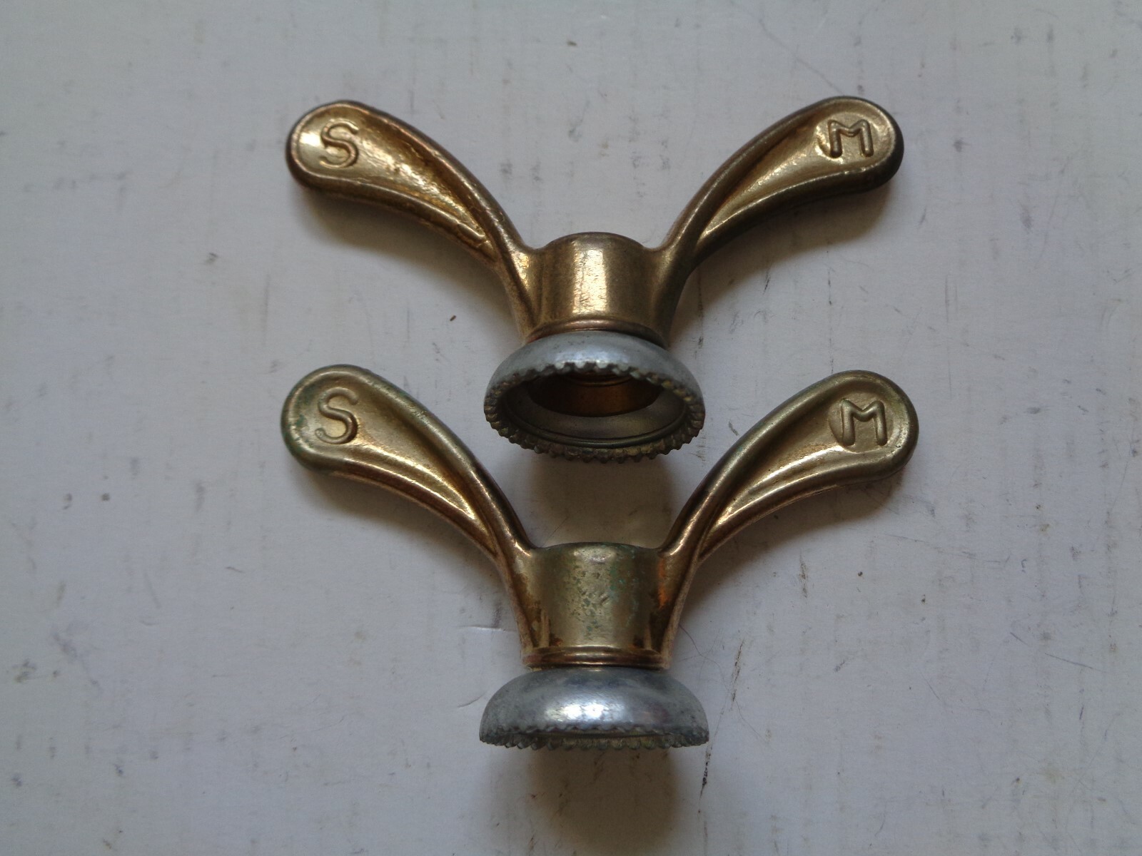 Pair Butterfly Nut Av Bronze Vintage Bicycle