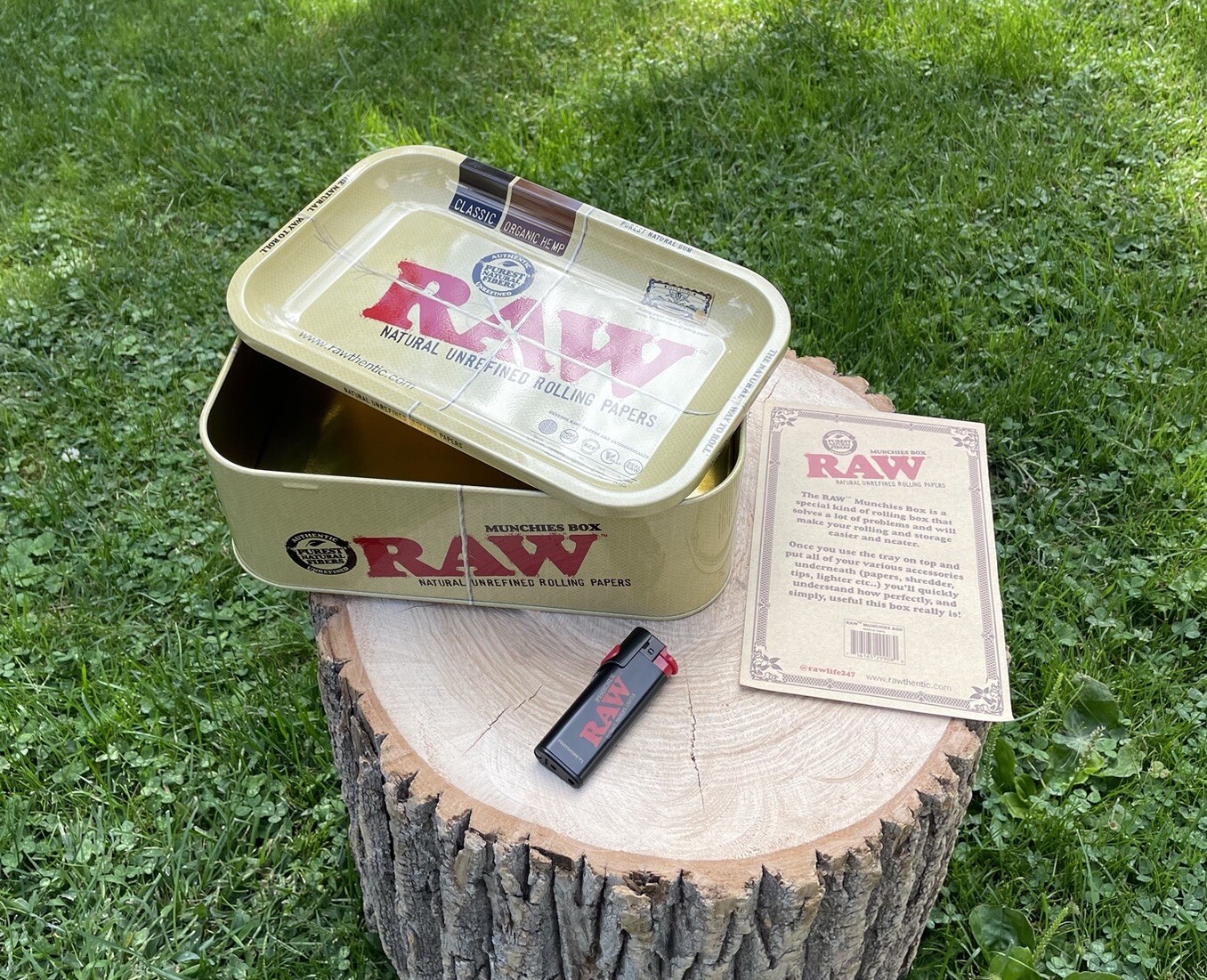 NEW RAW Metal Munchies Box Storage & Tray 10.8x6.9x3.6’’+ raw PHOENIX LIGHTER