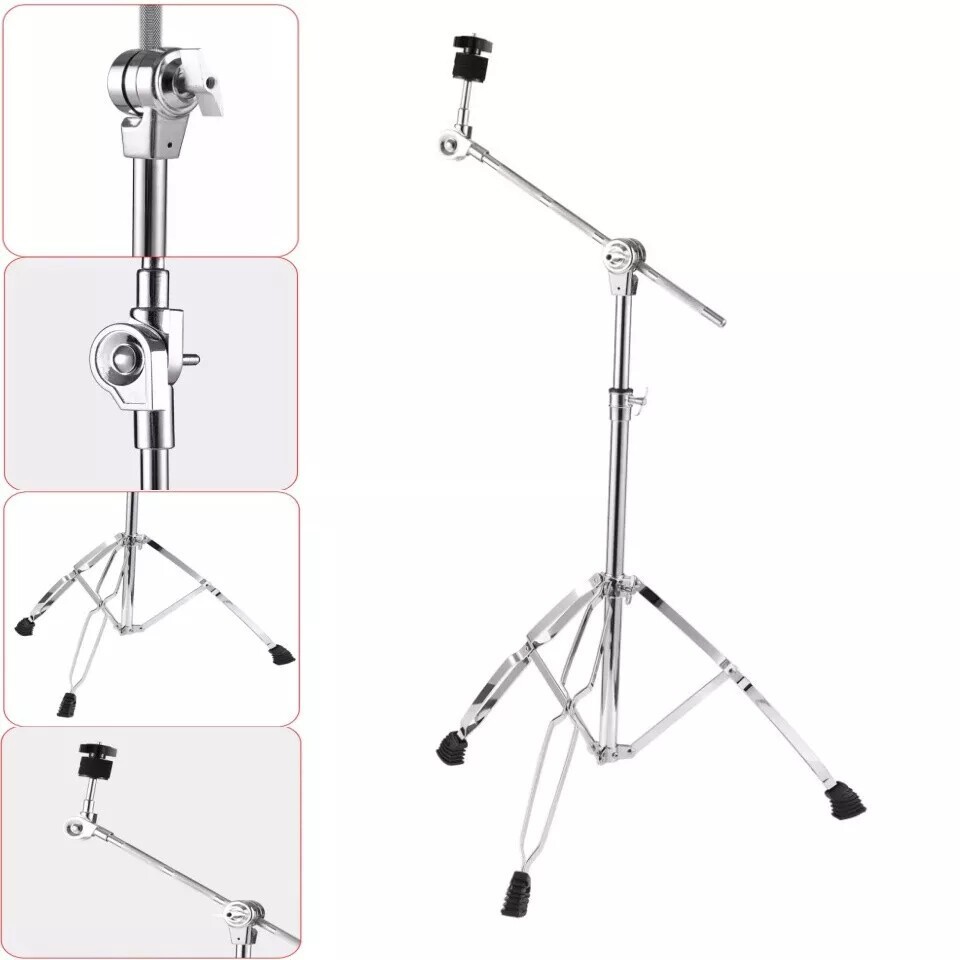 Heavy-Duty Cymbal Straight Boom Stand Double Braced Thicken Alloy Support Rack