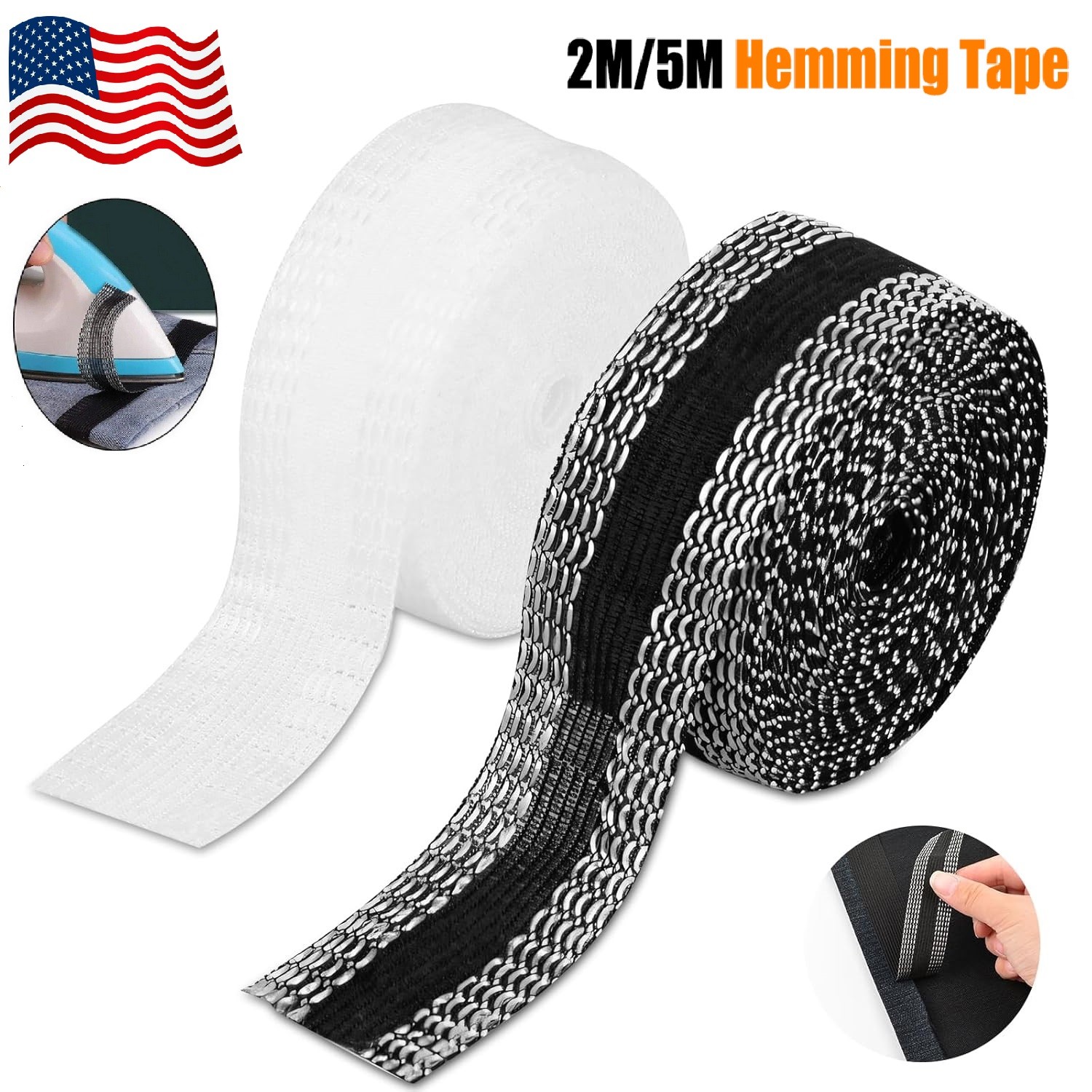 No Sew Hemming Tape for Pants Iron-On Instant Hem Tape Jeans Pants Trouser USA