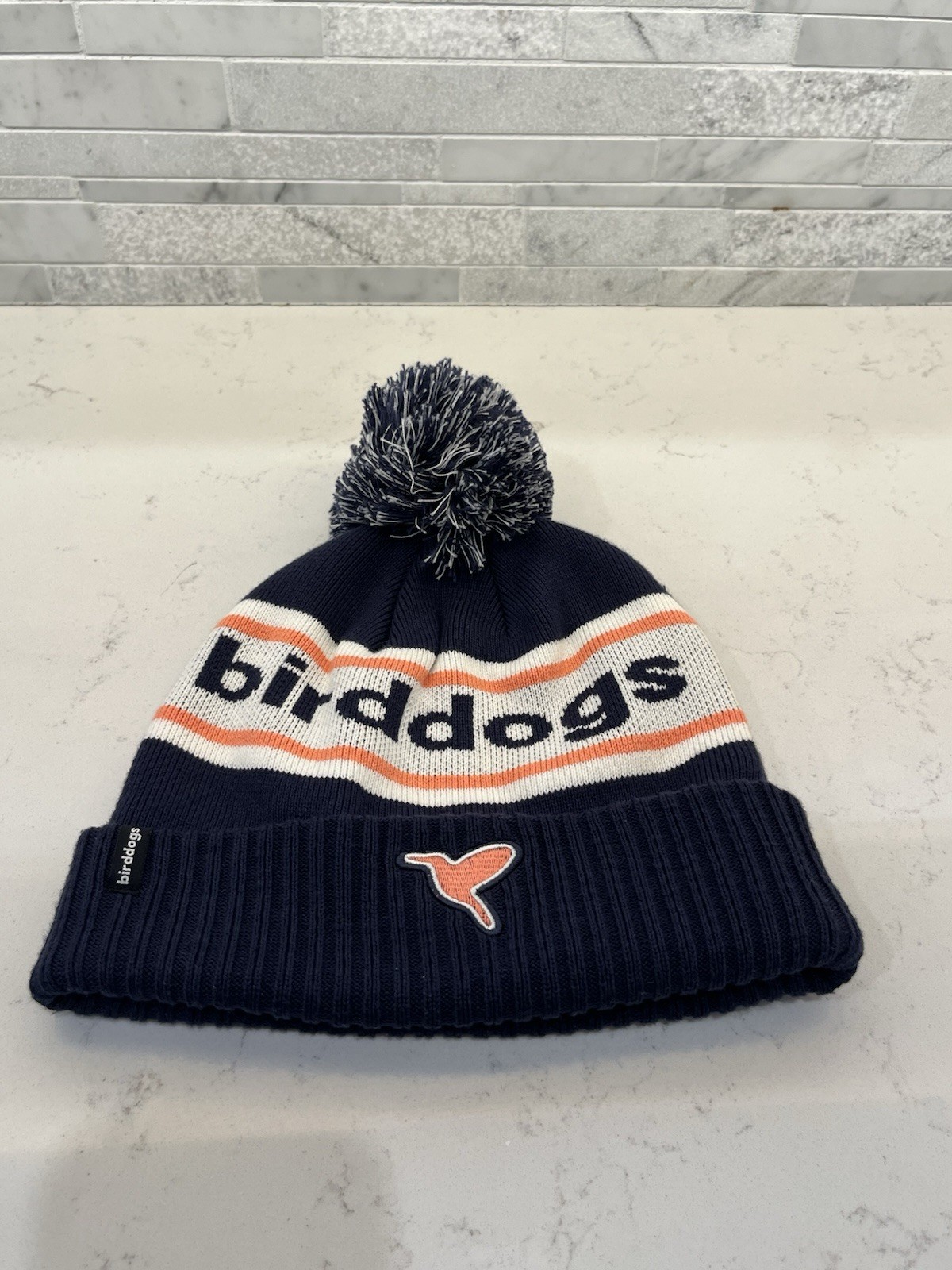Birddogs Beanie Hat Adult Blue Cotton Blend Ski Snowboard Hiking Outdoor Winter
