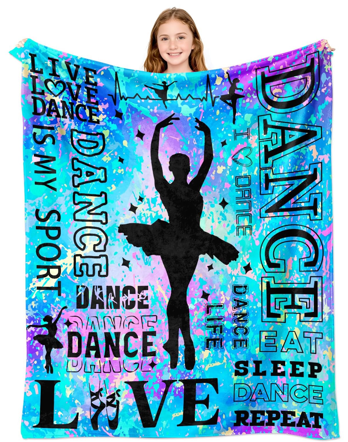 Dance Blanket Gifts for Girls Ballet Dancer Blanekts Dancing Stuff Accessorie...