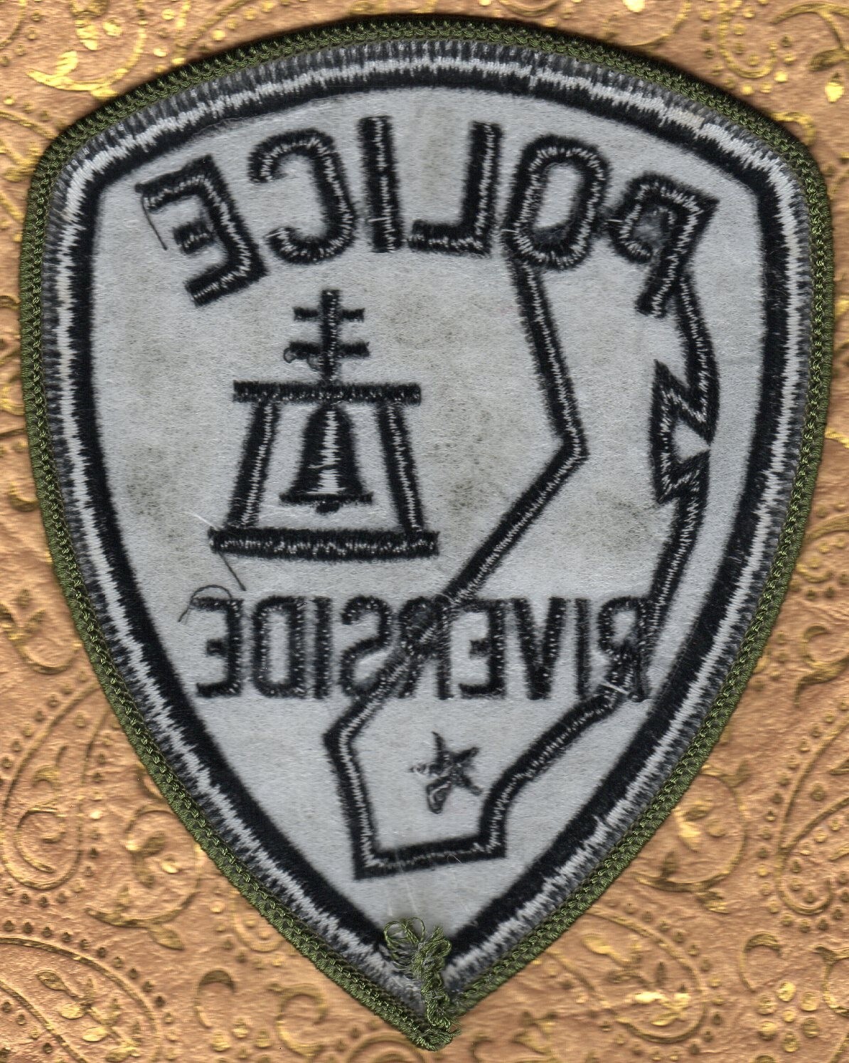 Riverside California Police Shoulder Patch - Hunter Green Subdued Version