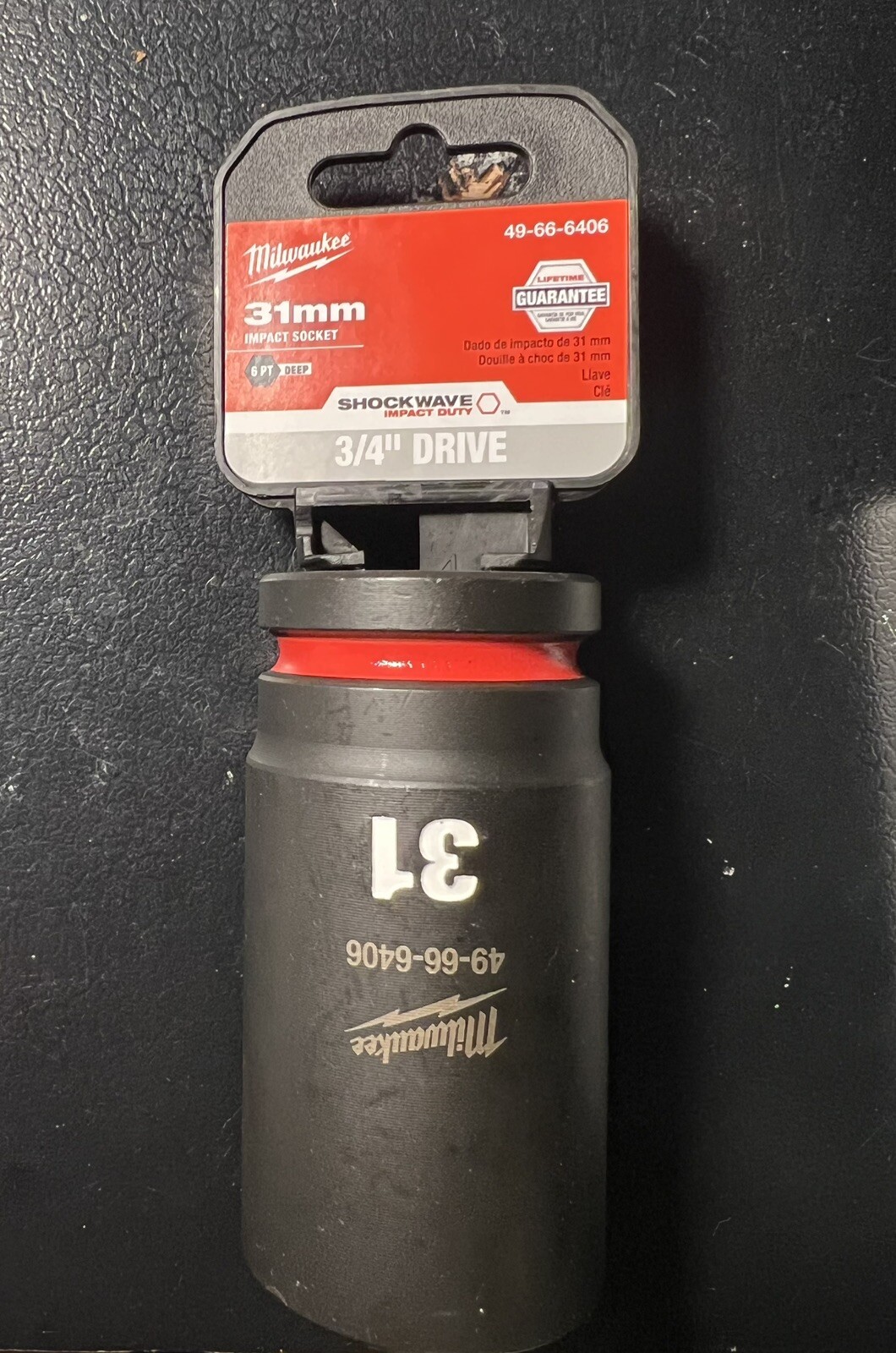 Milwaukee Shockwave 3/4" Drive Deep Impact Socket 31mm, 6pt 49-66-6406