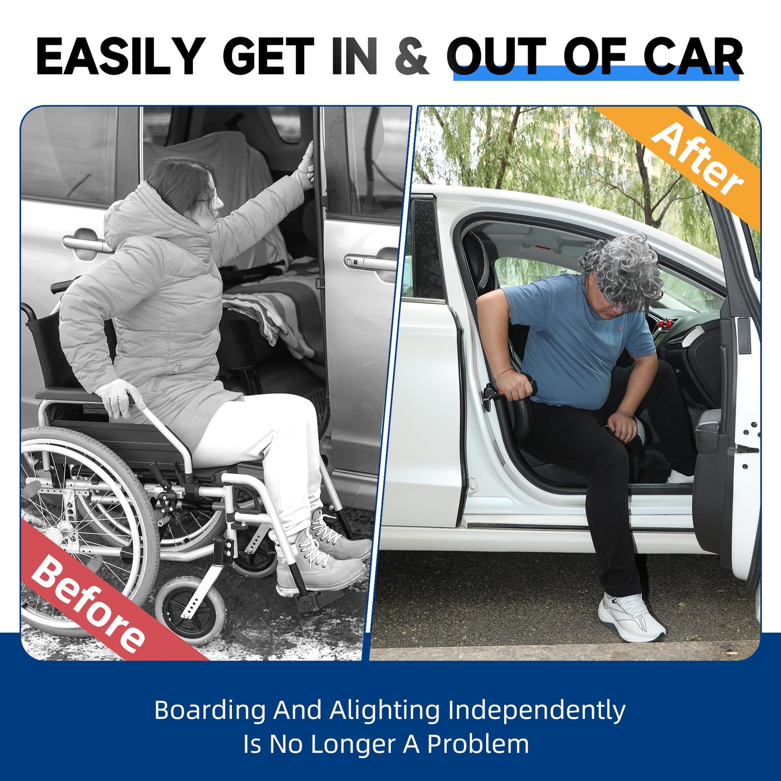 4 in 1 Car Door Handle Assist for Elderly 2PCS - Multifunction Car Transfer A...
