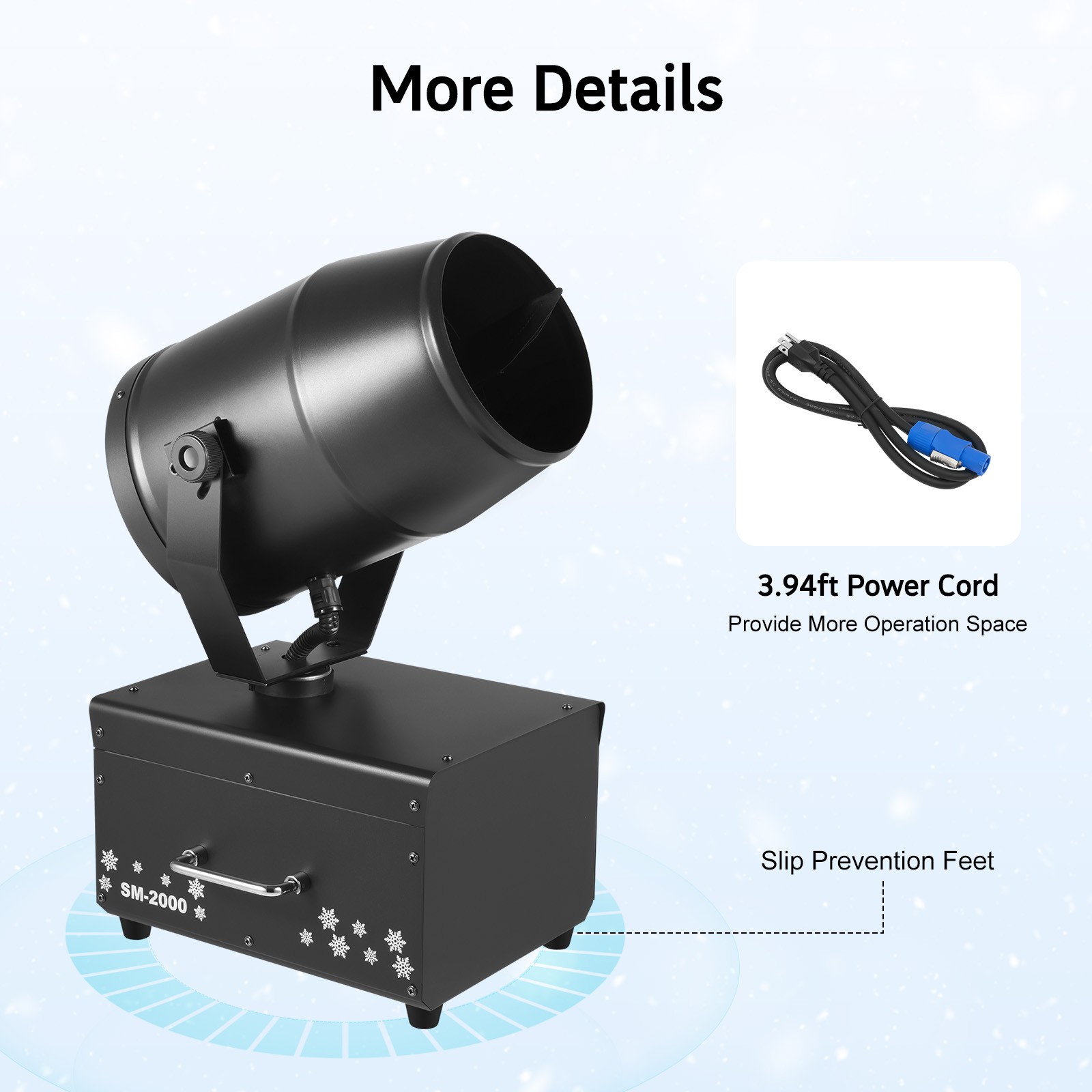 2000W Professional Snow Machine - Stage & Wedding Party Effect Shaking Head