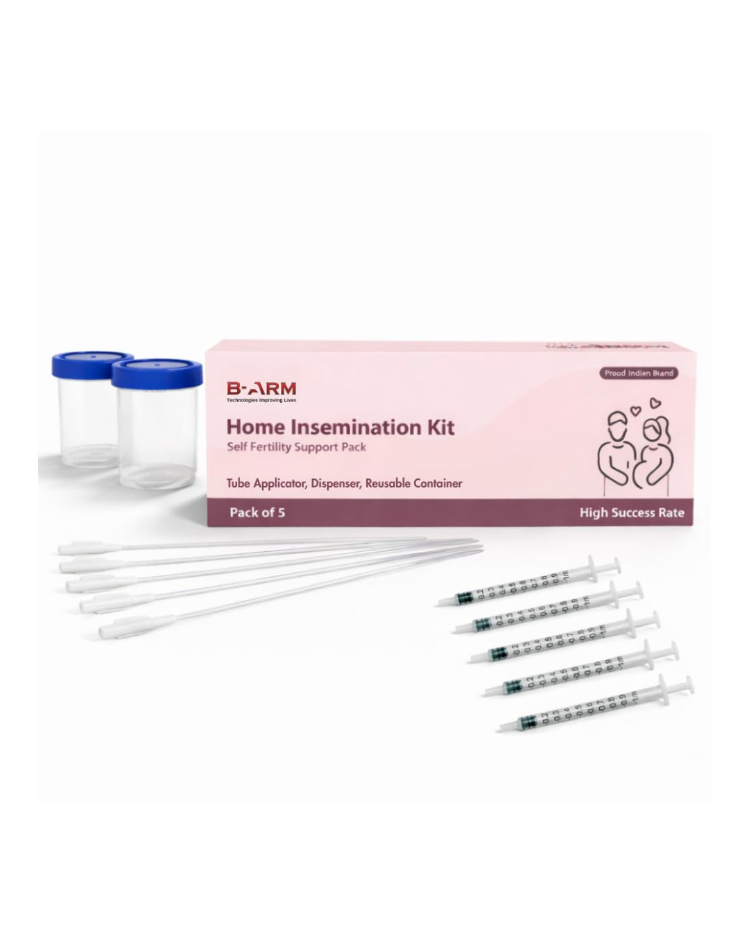 Self Insemination Kit for Women-17cm| IVI Kit with 5 Dispenser,5 Tube, 2 cups...