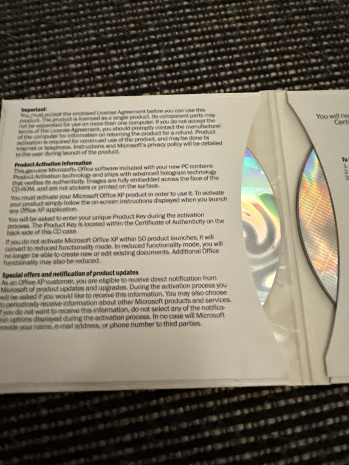 Microsoft Office XP Small Business Windows w/ Product Key 2002 2 Discs