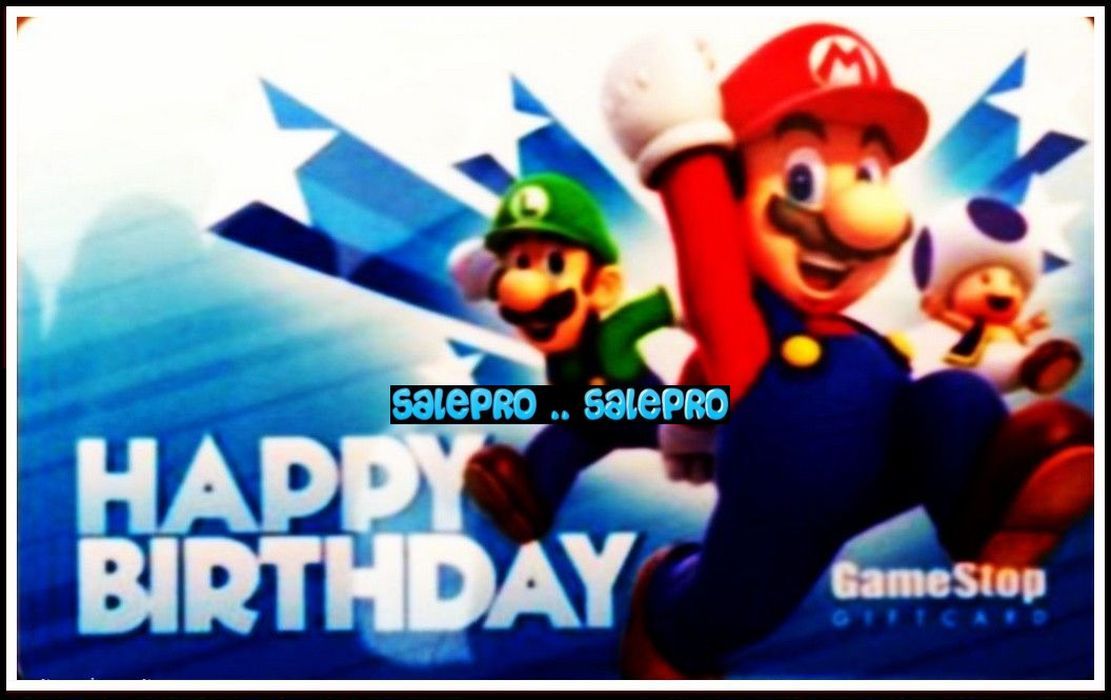 GAMESTOP USA HAPPY BIRTHDAY SUPER MARIO CELEBRATION COLLECTIBLE GIFT CARD