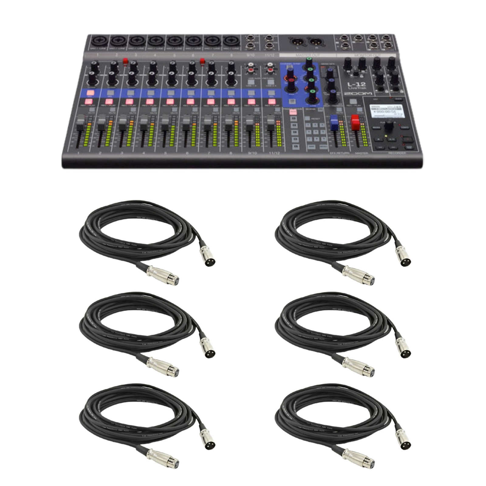 Zoom L6 with 6 Xlr Cables and a Polishing Cloth