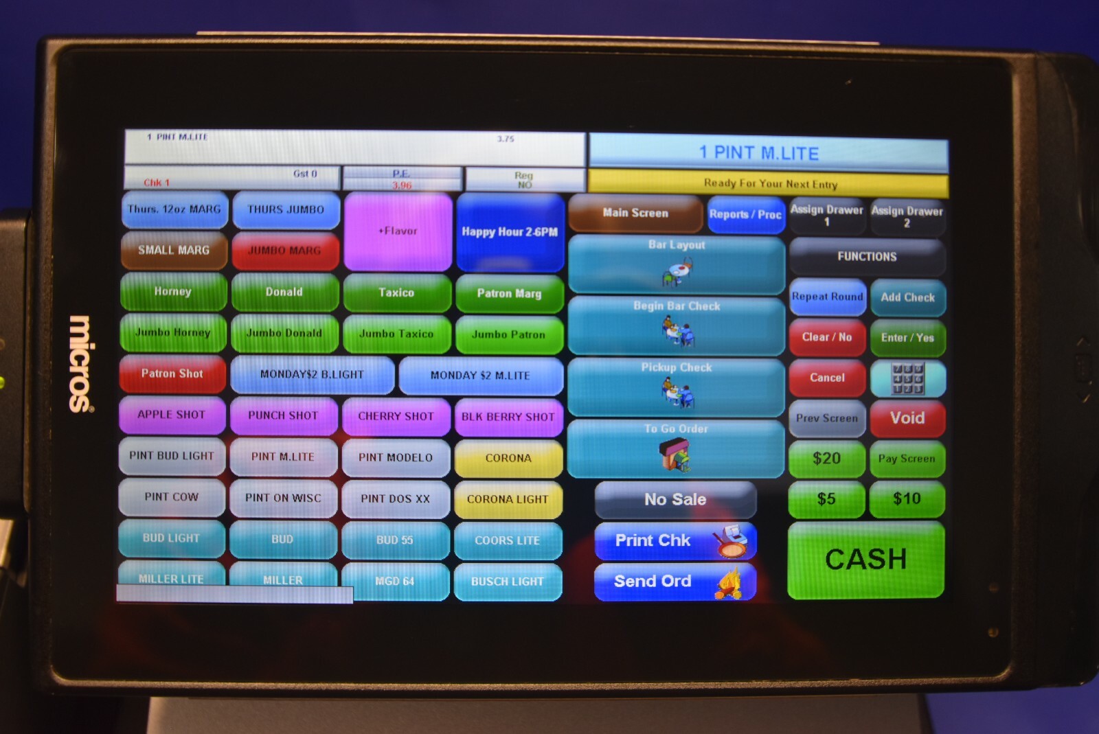 MICROS/ORACLE RES 3700 v 5.5 - 4 MTABLET TERMINAL BUNDLE w/Menu Programming