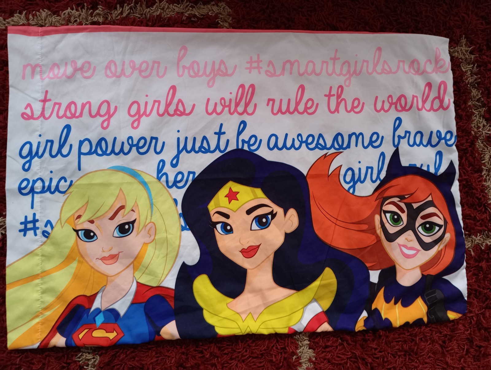 DC Super Hero Girls Multicolored Standard Pillowcase Batgirl Supergirl Wonder