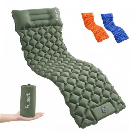 Sleeping Pad for Camping foldable inflatable mattress Single(79"x30") Green