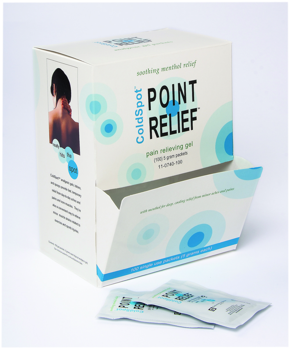 Point Relief ColdSpot Lotion - Gel Packet - 5 gram, Dispenser Box of 100