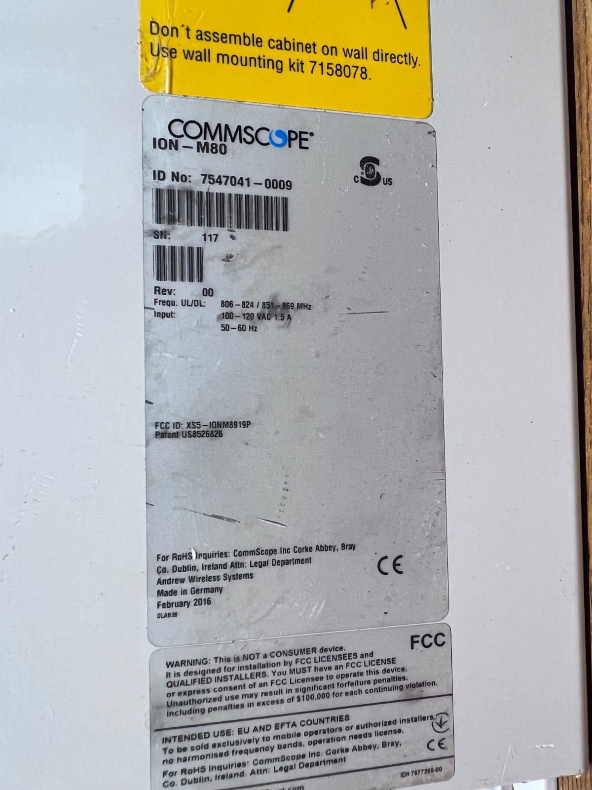 Commscope ION-M80 7547041-0009 High Power Remote Unit
