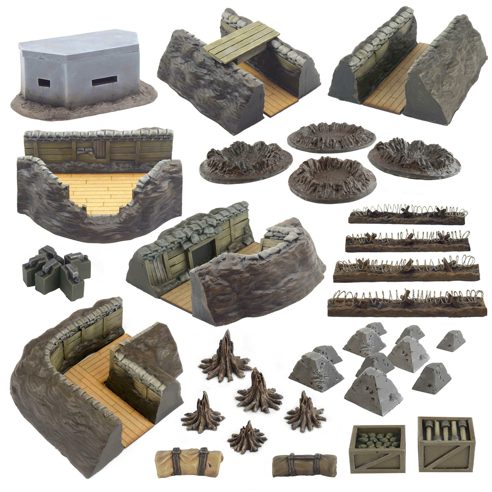 WWG World at War Full Trench System Battlefield Set – 28mm WW1 Terrain Scenery