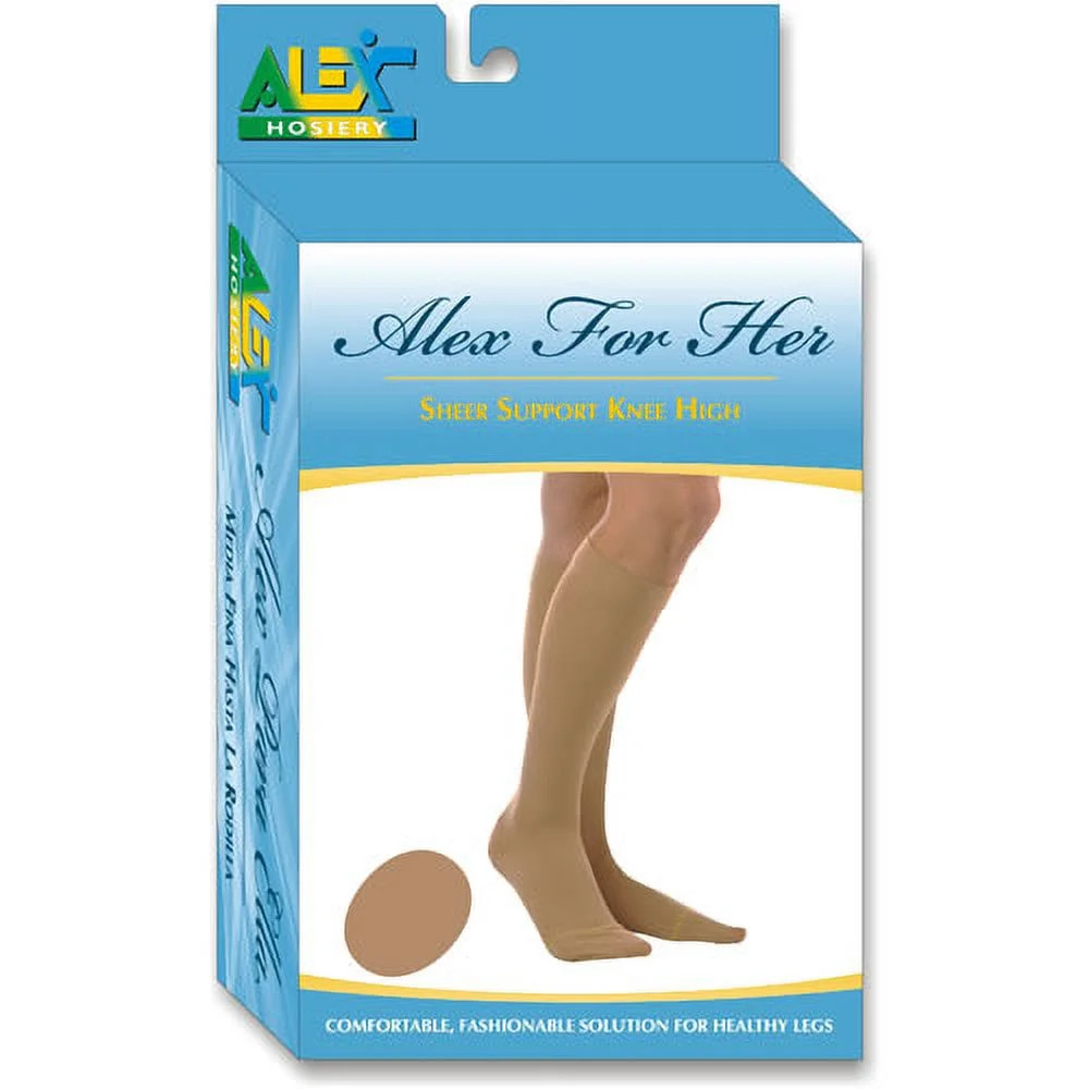 Alex Sheer Support Knee High, 15-20 mmHg (Size: S) Nude