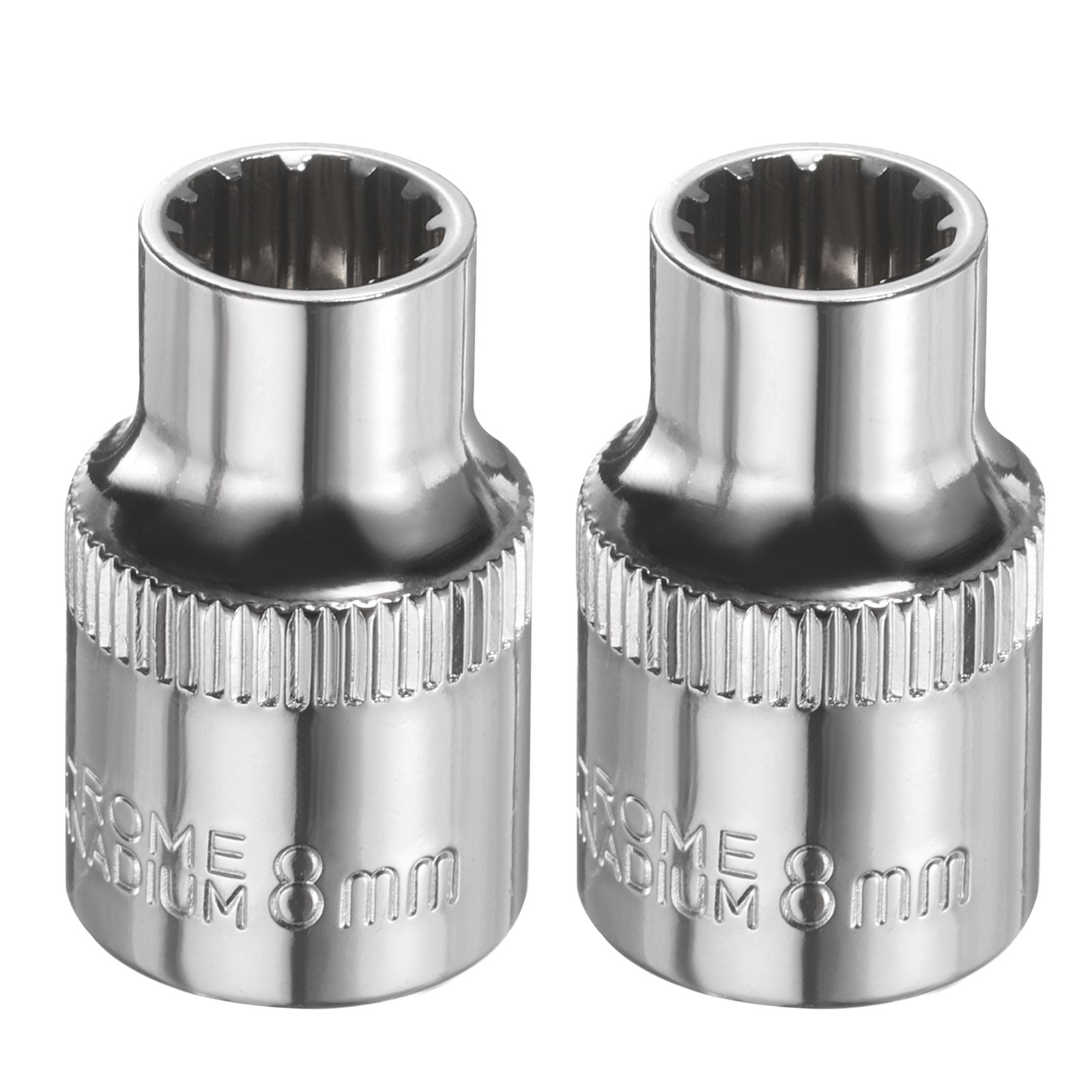 2pcs 12 Points Socket 3/8" Drive 8mm Metric Shallow Impact Socket