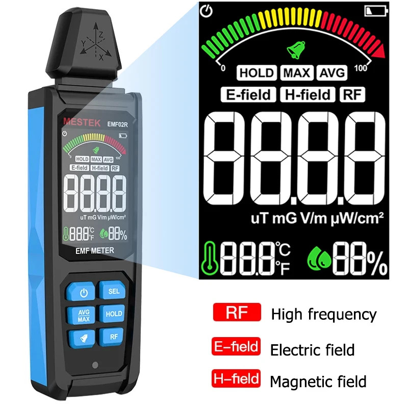Color Screen Meter 30Mhz~8GHz High Frequency Electromagnetic Radiation Detection