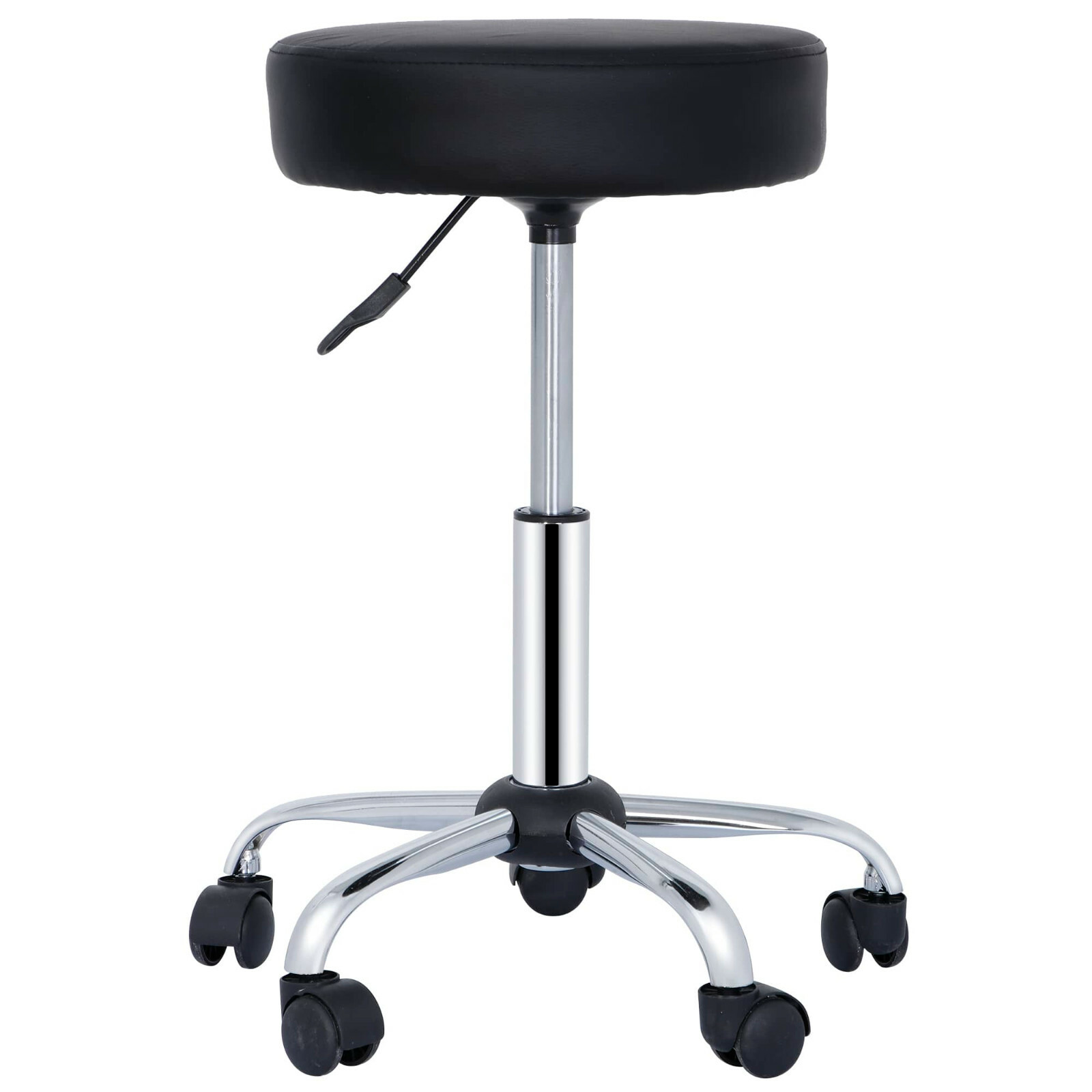 Salon Spa Stool Backless Massage Stools Metal Base Height Adjustable Black