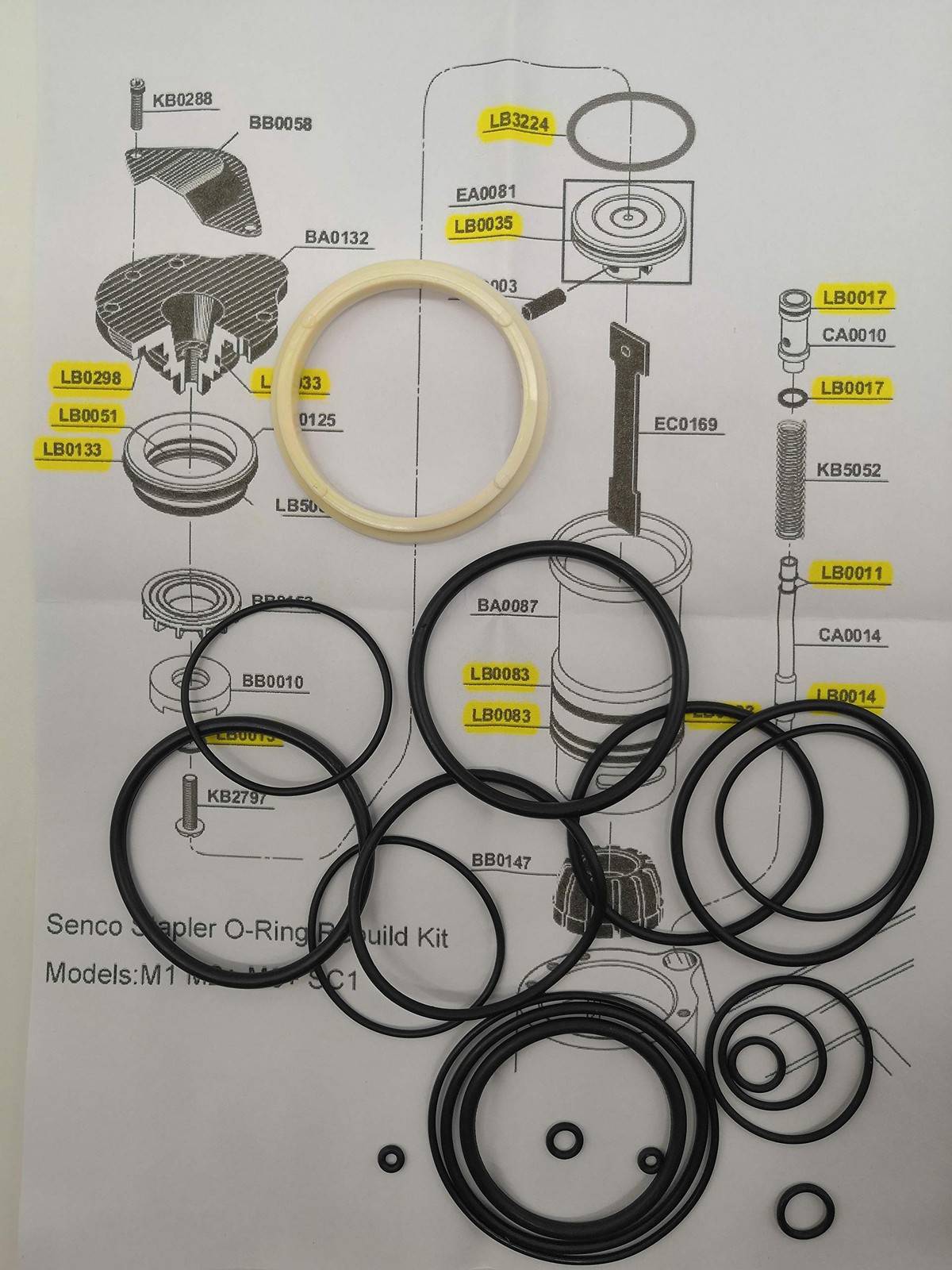 New Rebuild Kit For Senco Stapler M1 M2 M3 SC1 Nailers With O-ring Kit + LB5005