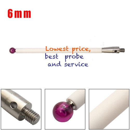 For A-5000-3712 CMM Touch Probe M4 Thread 6mm Point Ceramic Stem 100mm